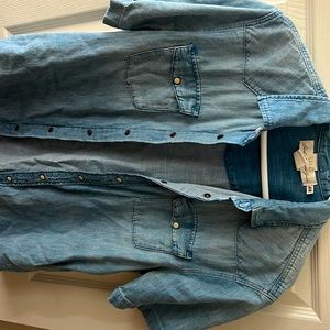 LOGG Mens casual button down denim shirt